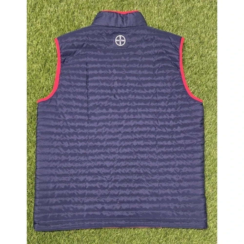 St Louis Cardinals Full Zip Bayer Logo Quilted Puffer Vest Men's Size XL Navy